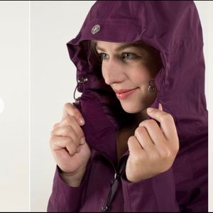 Lululemon Right As Rain Hooded Jacket in Plum
